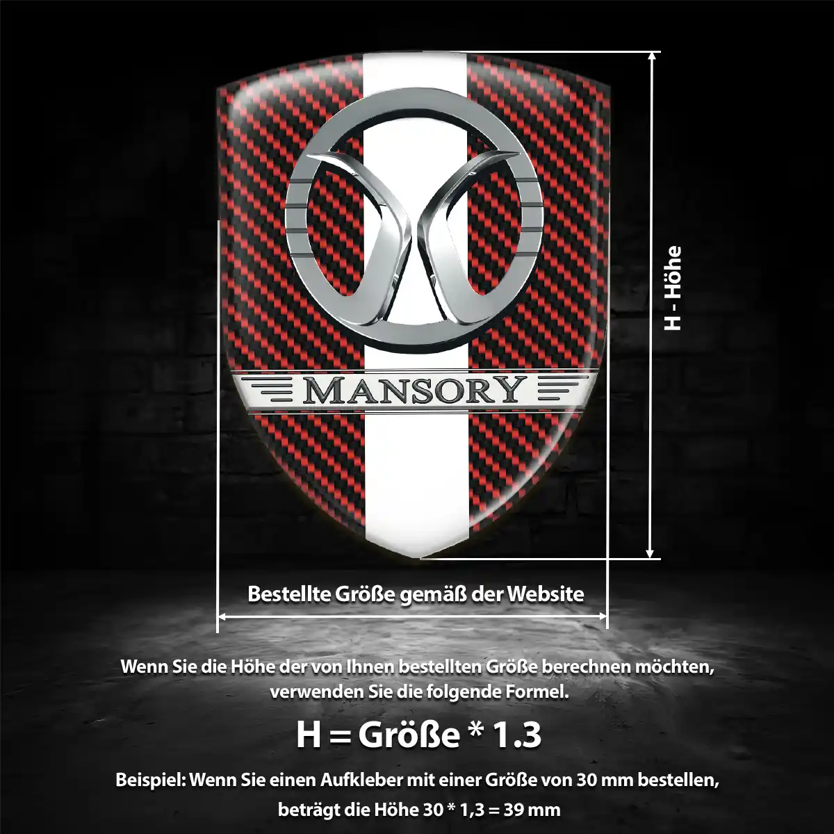 Mansory 3D Gel Aufkleber Emblem Auto Hohe Qualität