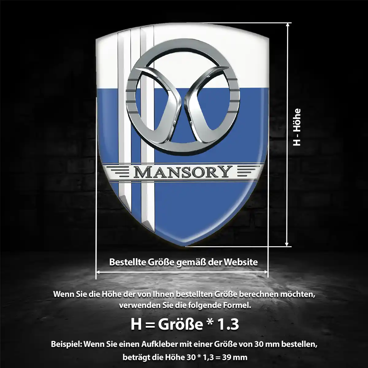Mansory 3D Gel Aufkleber Emblem Auto Luxus-Edition