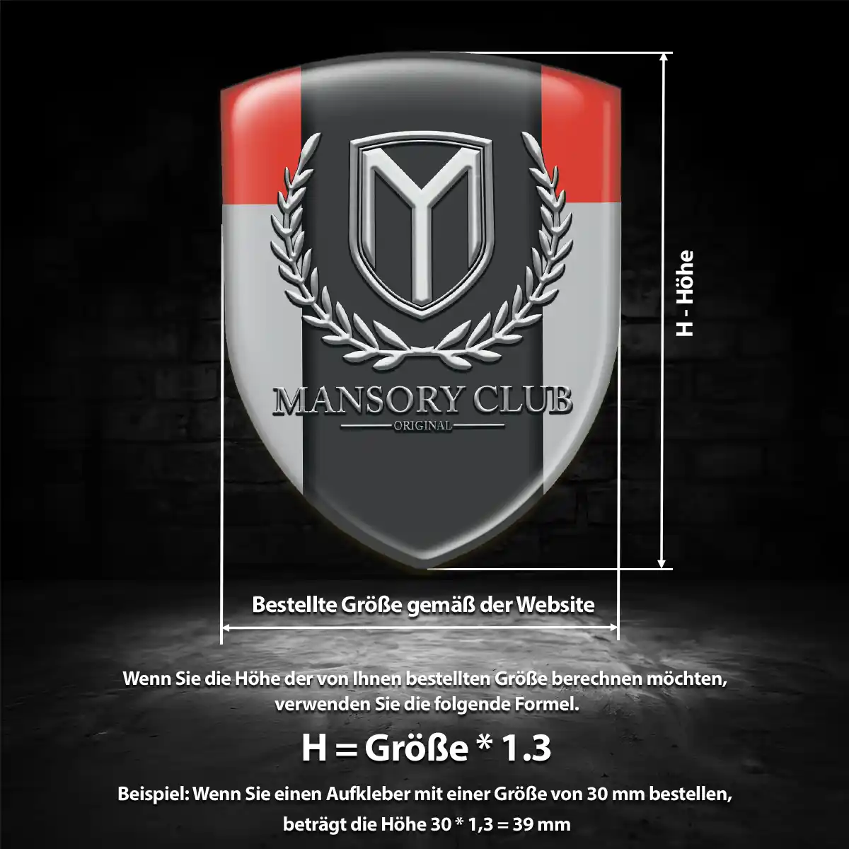Mansory 3D Gel Aufkleber Emblem Auto Markenedition