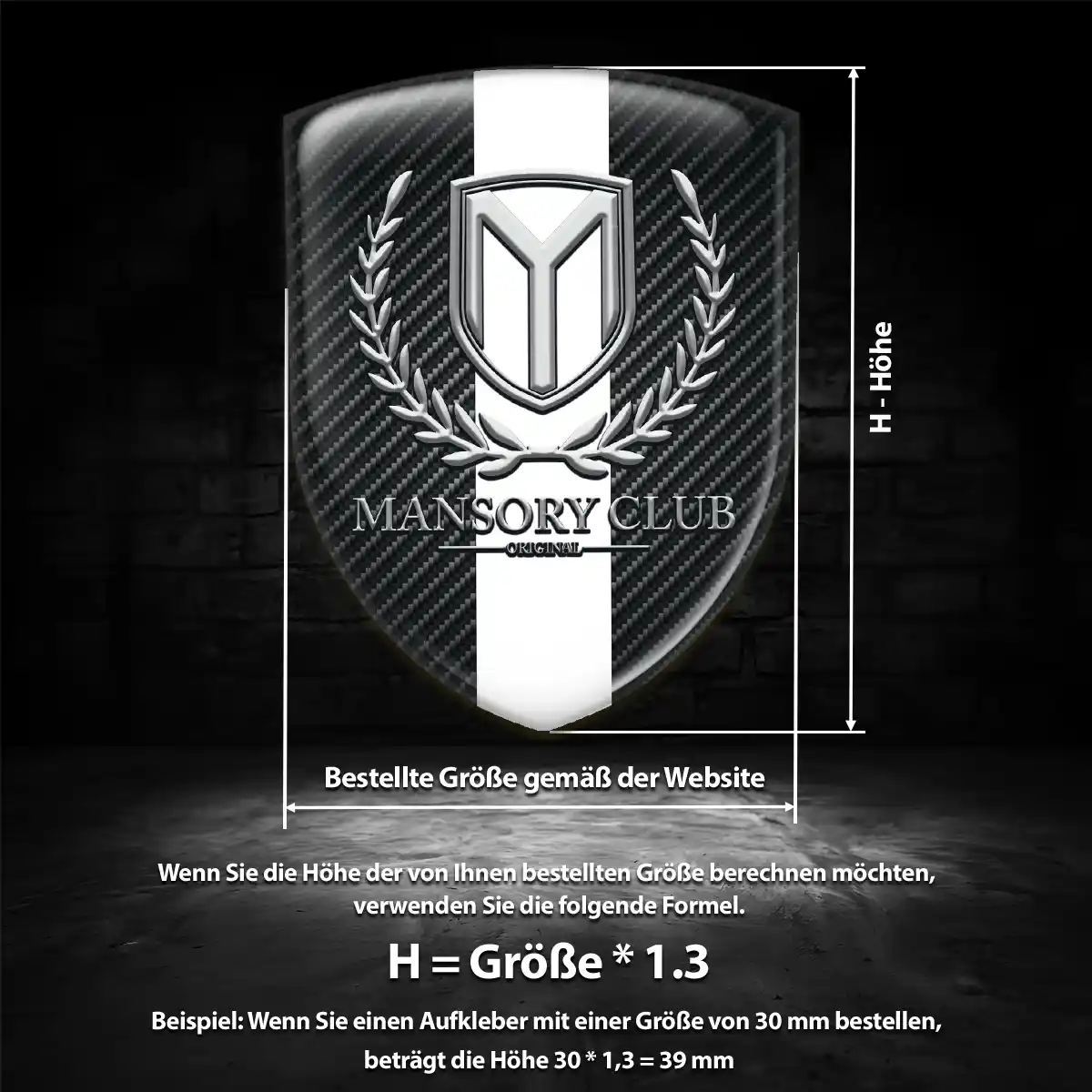Mansory 3D Gel Aufkleber Emblem Auto Premium-Edition