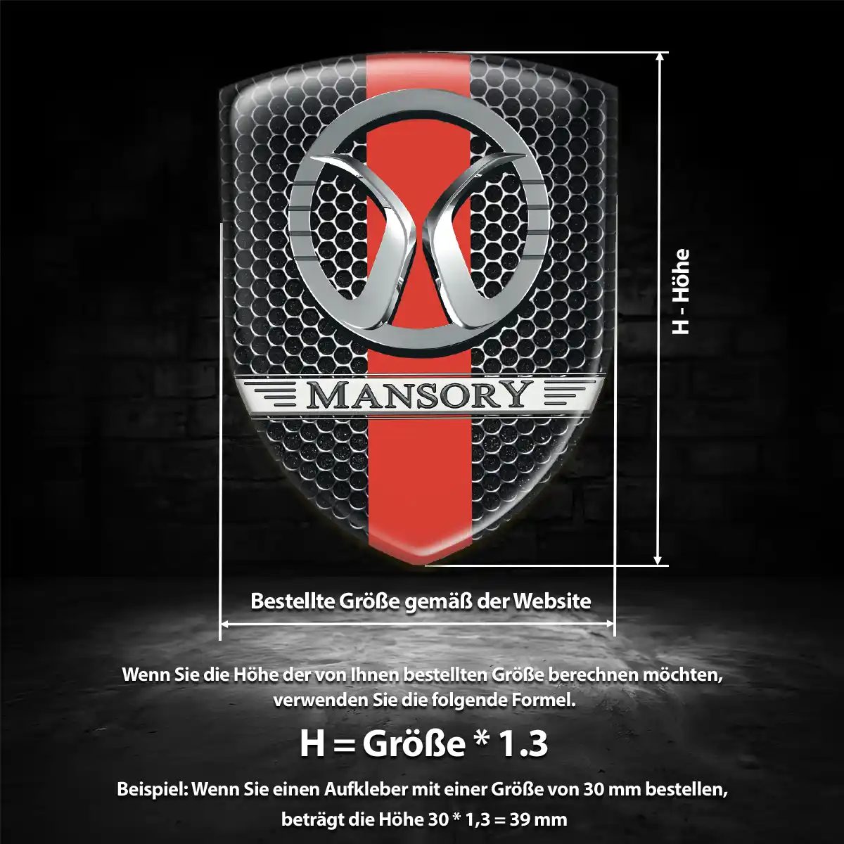 Mansory 3D Gel Aufkleber Emblem Auto Stilvolles Design