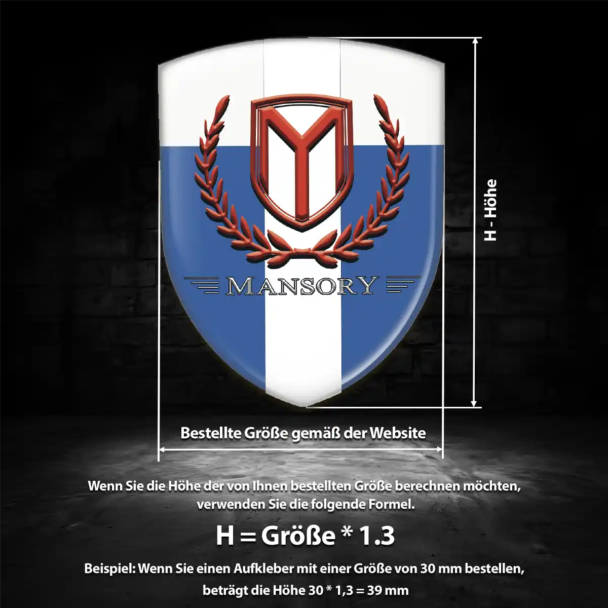 Mansory 3D Gel Aufkleber Emblem Auto Tuningfahrzeug