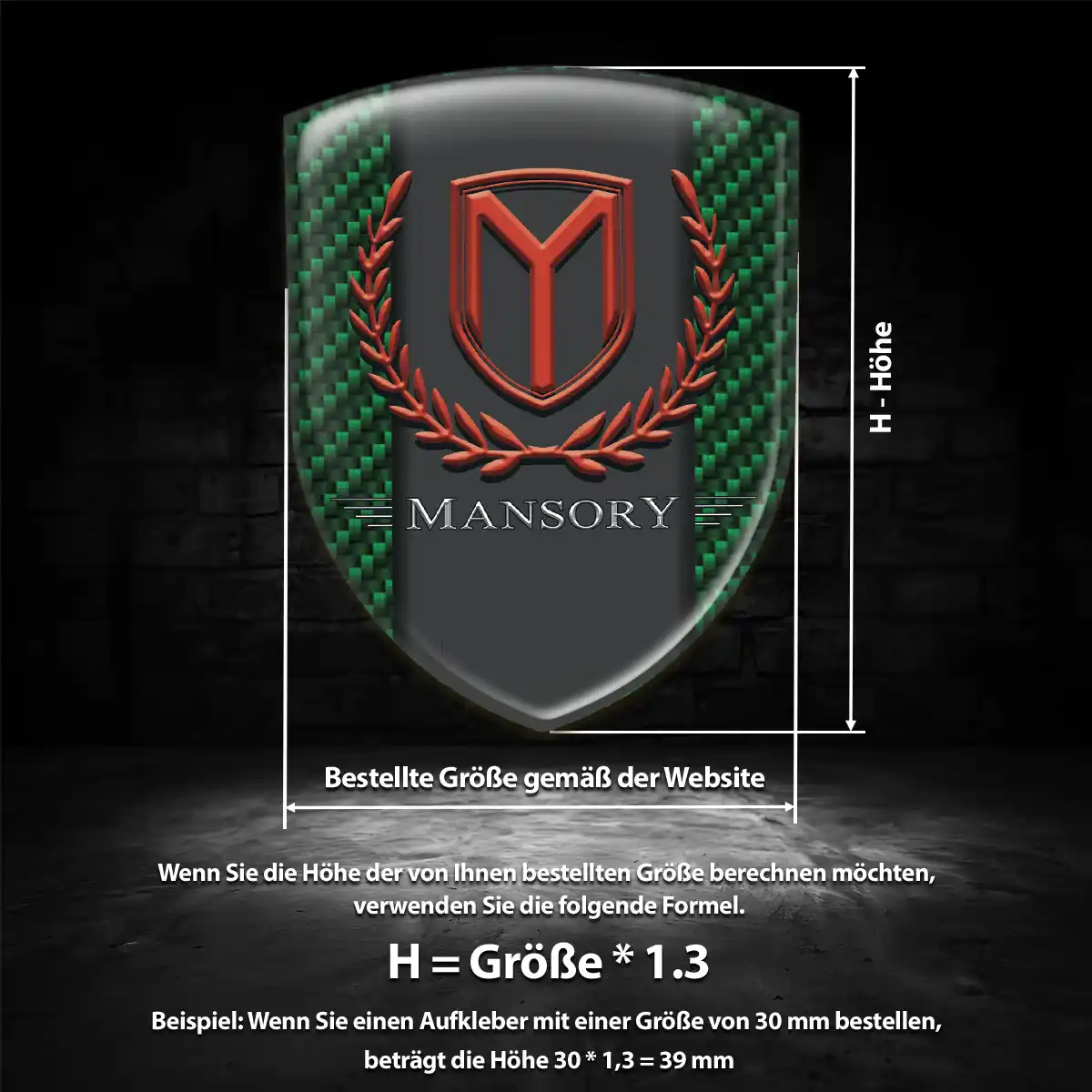 Mansory 3D Gel Aufkleber Emblem Edles Design
