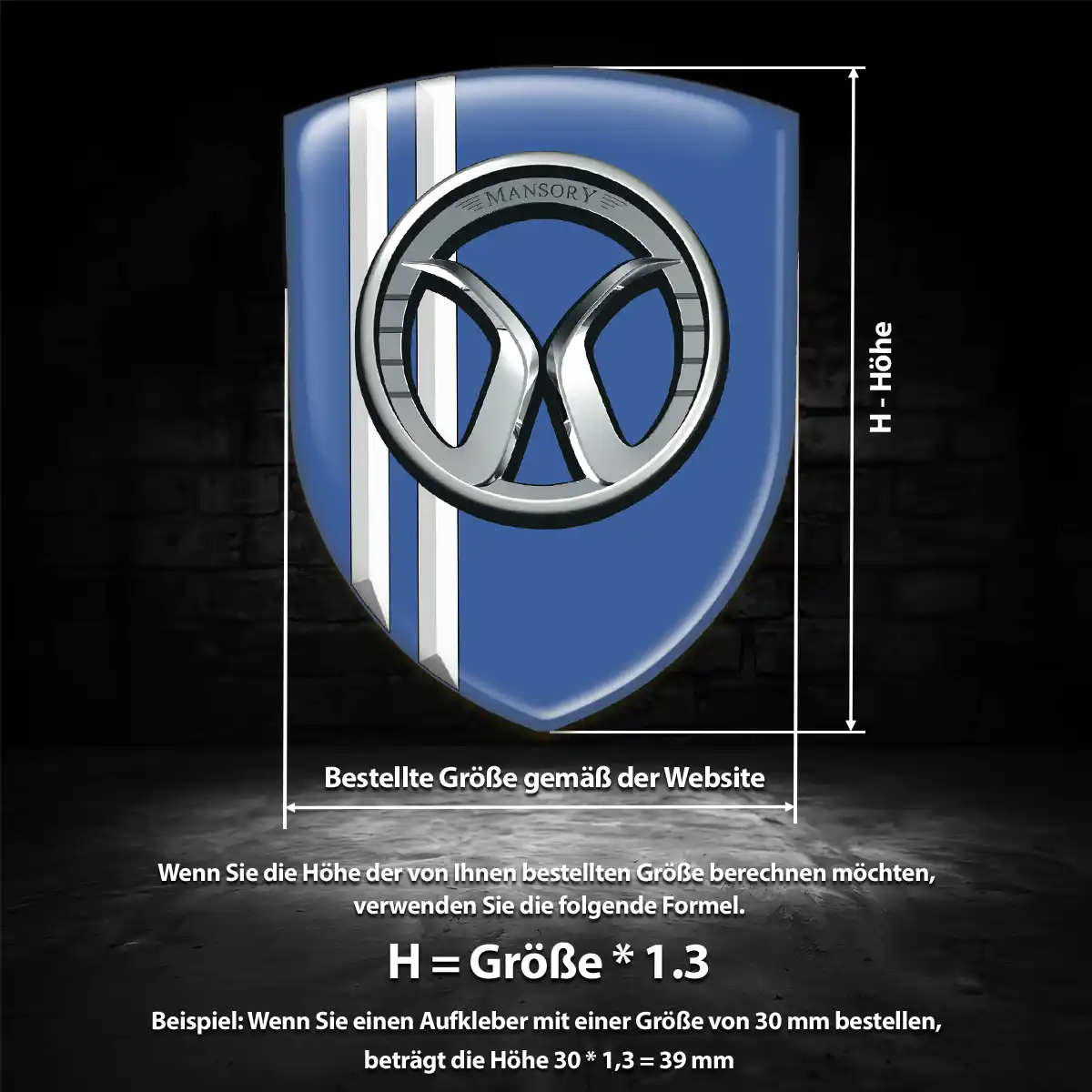 Mansory 3D Gel Aufkleber Emblem Elegantes Design