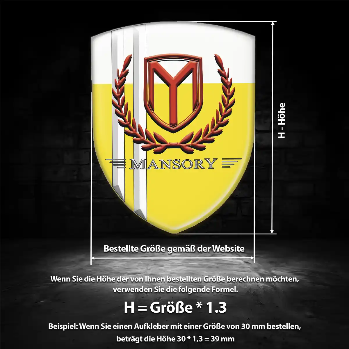 Mansory 3D Gel Aufkleber Emblem Exterieurdesign