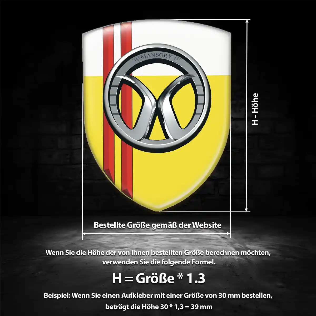 Mansory 3D Gel Aufkleber Emblem Hochwertiges Harz