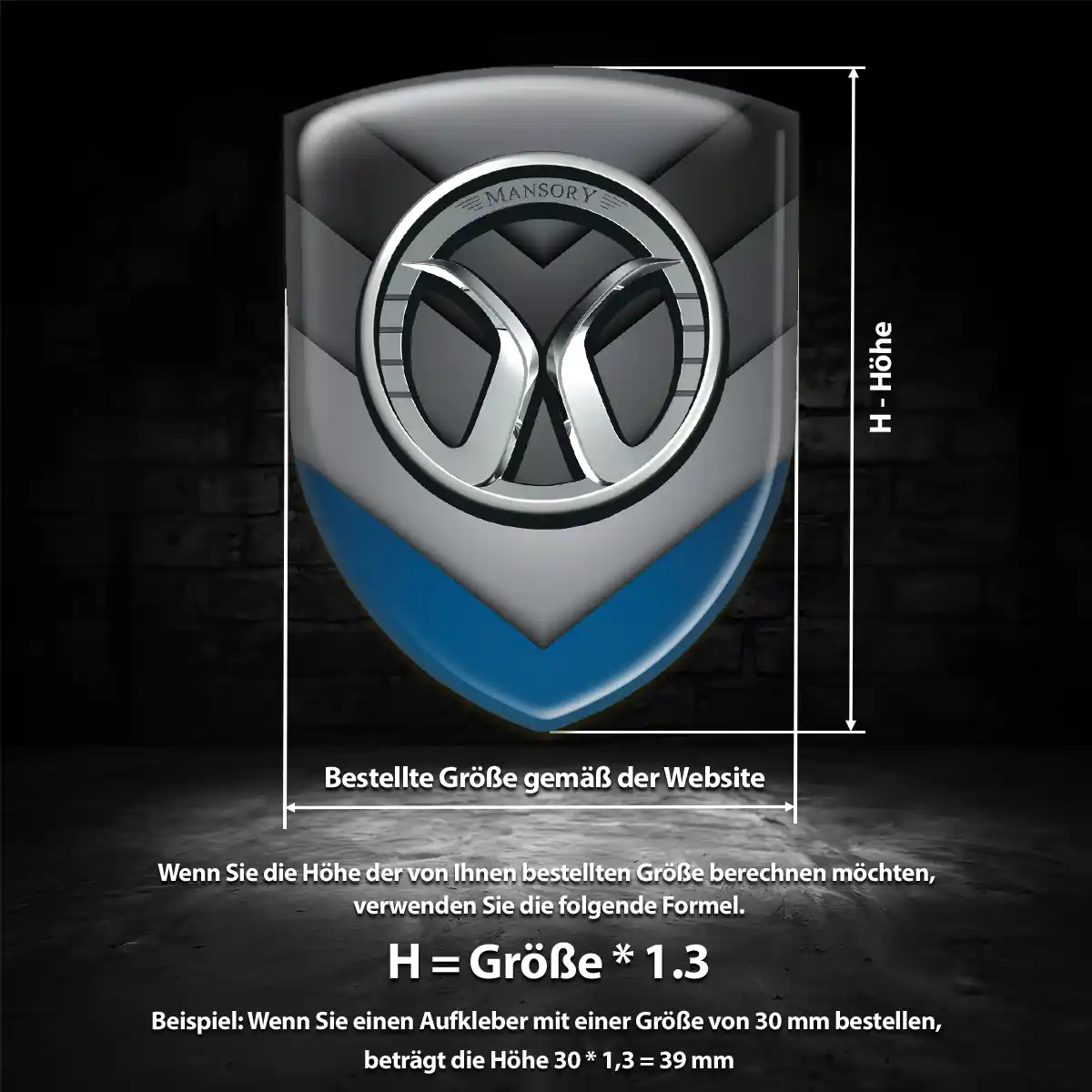 Mansory 3D Gel Aufkleber Emblem Interieurdesign