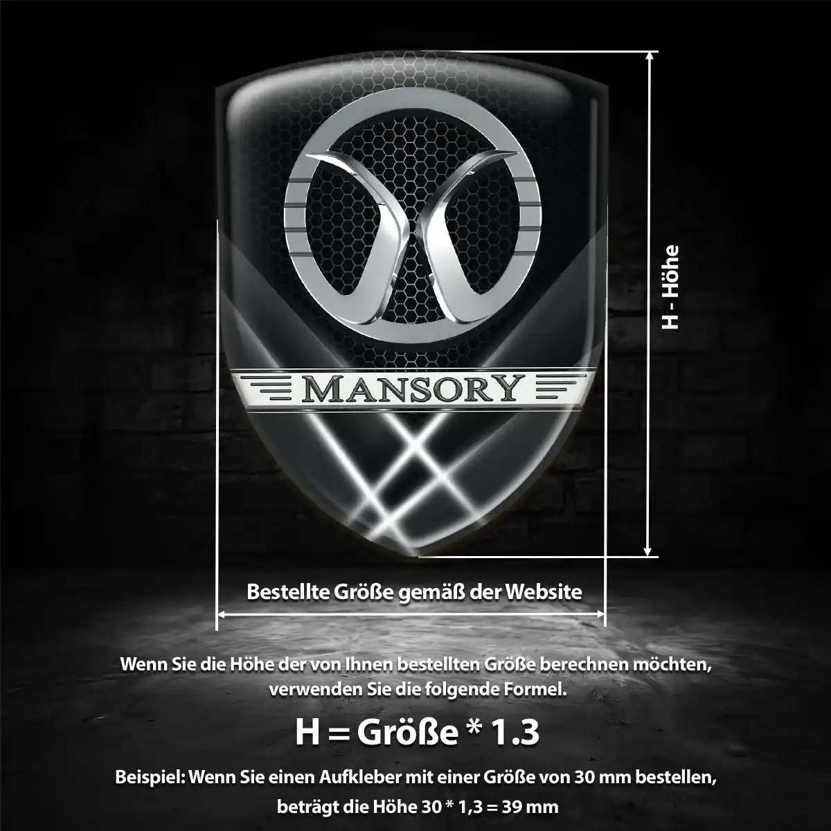 Mansory 3D Gel Aufkleber Emblem Luxus-Edition