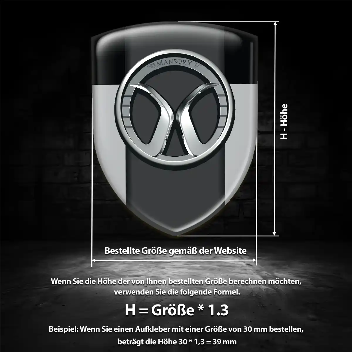 Mansory 3D Gel Aufkleber Emblem Premiumqualität