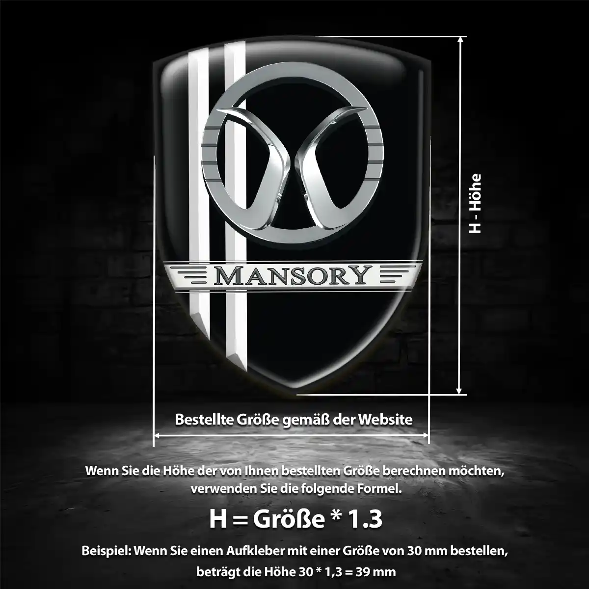 Mansory 3D Gel Aufkleber Emblem Stilvolles Design