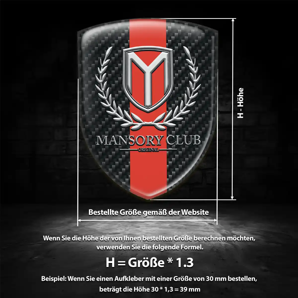 Mansory 3D Gel Aufkleber Emblem Tuningfahrzeug