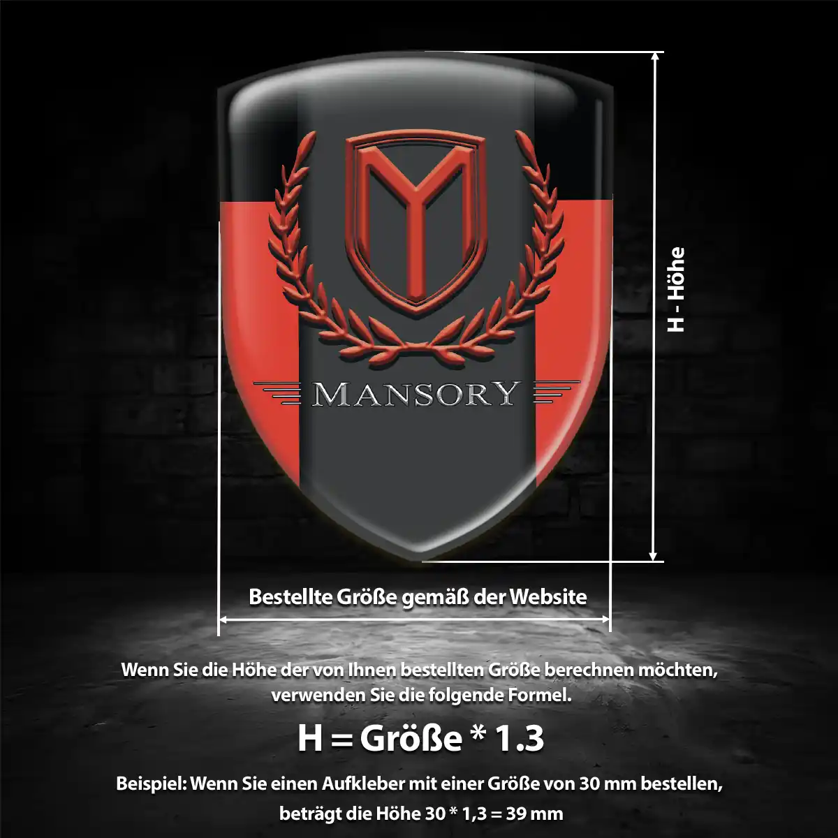 Mansory 3D Gel Aufkleber Embleme Auto Hochwertiges Harz