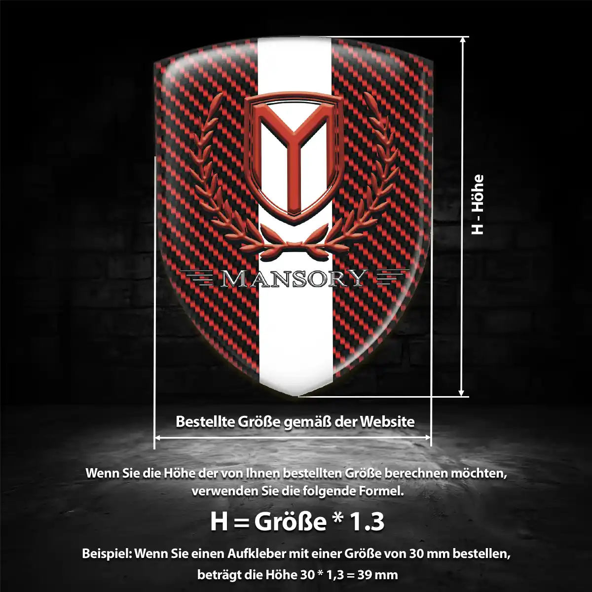 Mansory 3D Gel Aufkleber Embleme Auto Hohe Qualität