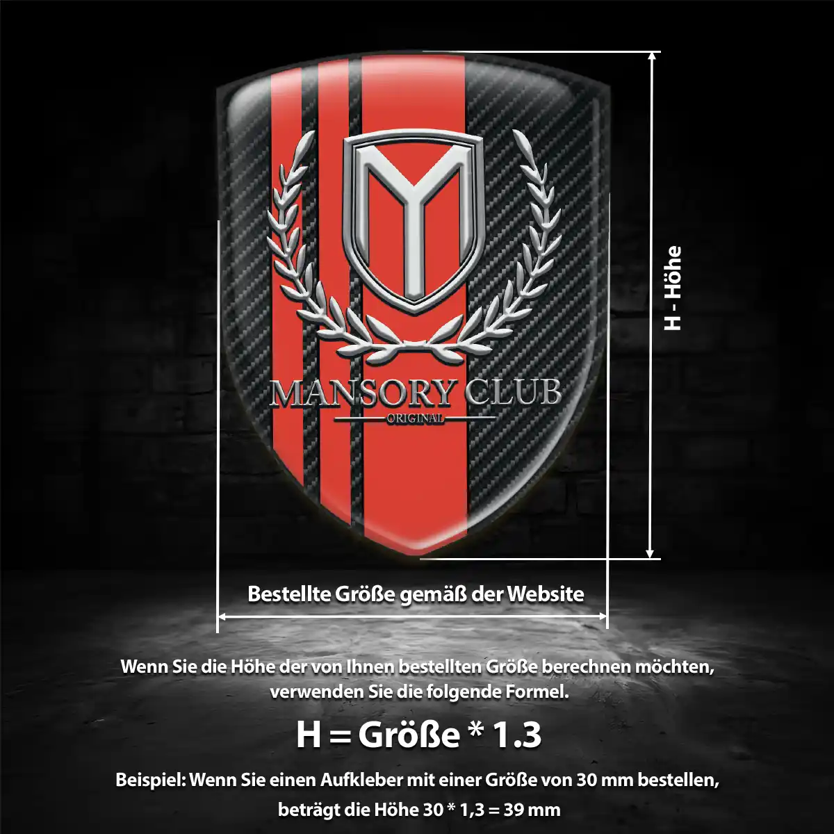 Mansory 3D Gel Aufkleber Embleme Auto Premium-Edition