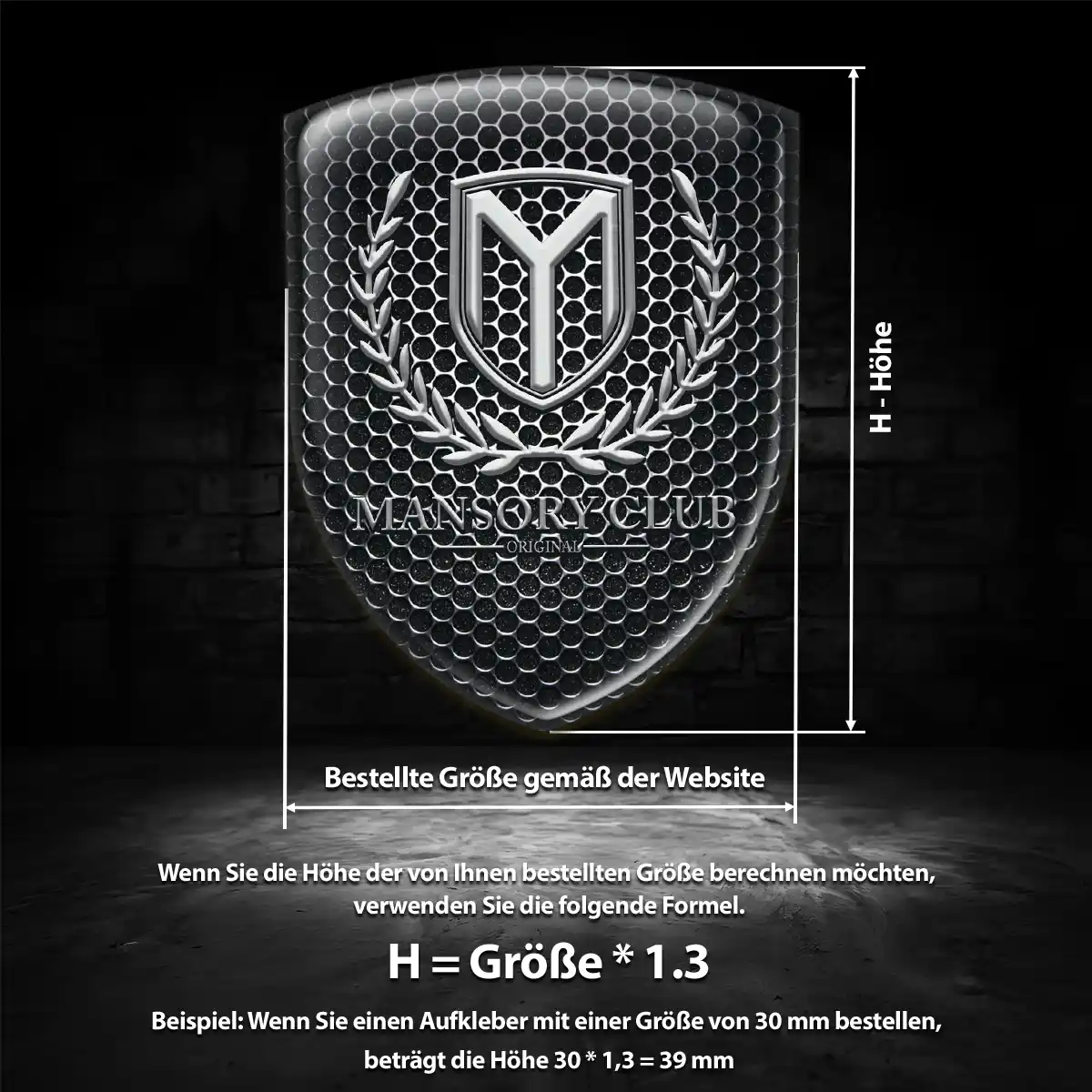 Mansory 3D Gel Aufkleber Embleme Edles Design