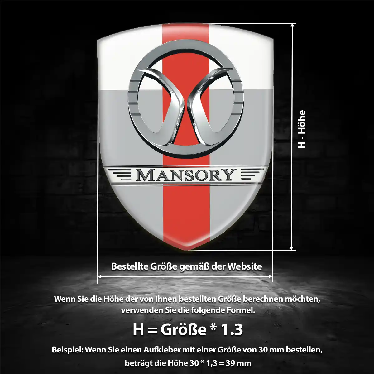 Mansory 3D Gel Aufkleber Embleme Elegantes Design
