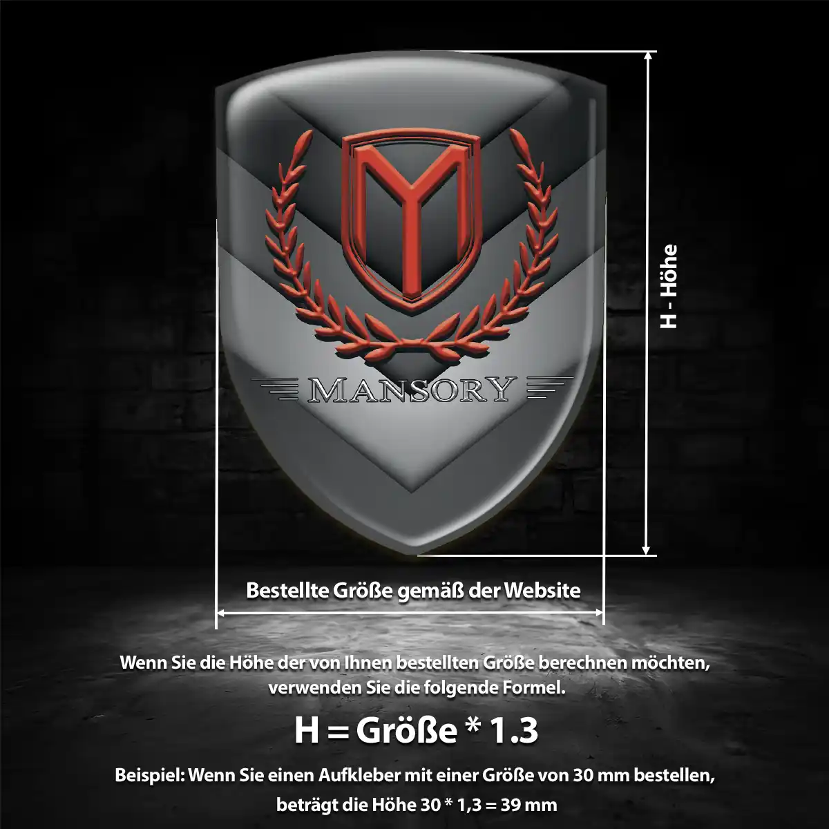 Mansory 3D Gel Aufkleber Embleme Hochwertiges Harz