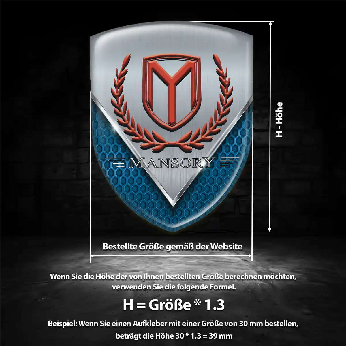 Mansory 3D Gel Aufkleber Embleme Hohe Qualität