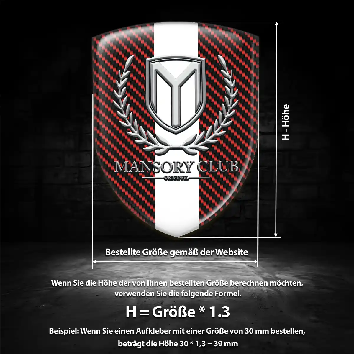 Mansory 3D Gel Aufkleber Embleme Interieurdesign