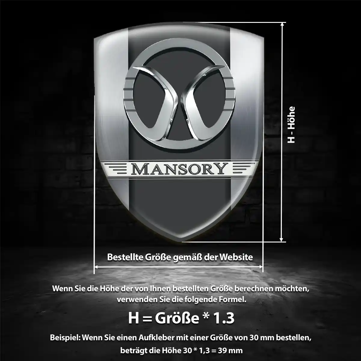 Mansory 3D Gel Aufkleber Embleme Markenedition