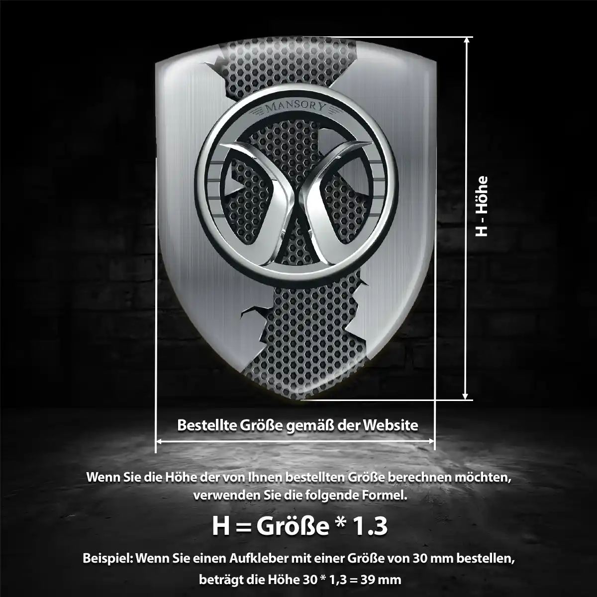 Mansory 3D Gel Aufkleber Embleme Premium-Edition