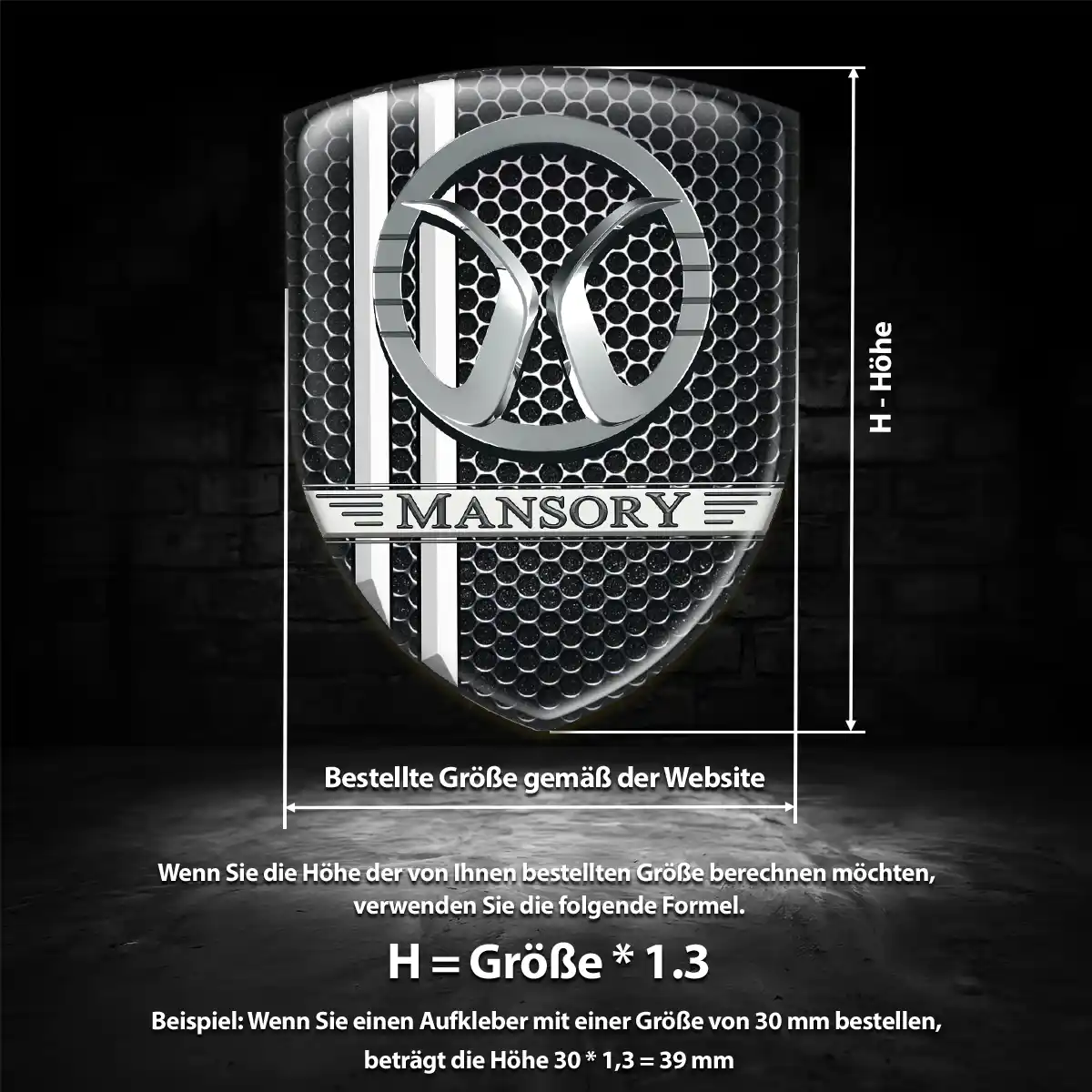 Mansory 3D Gel Aufkleber Embleme Premiumqualität