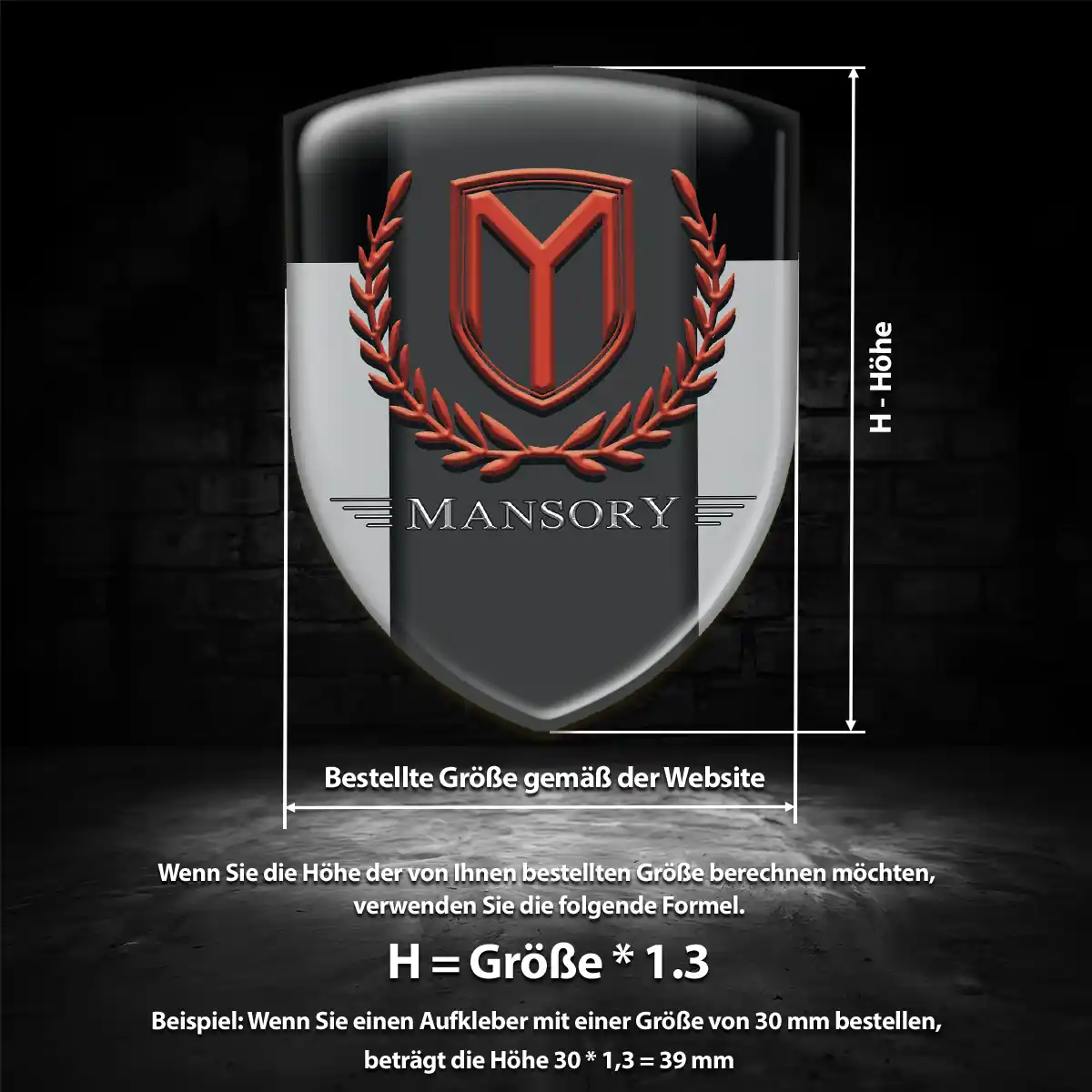Mansory 3D Gel Aufkleber Embleme Tuningfahrzeug