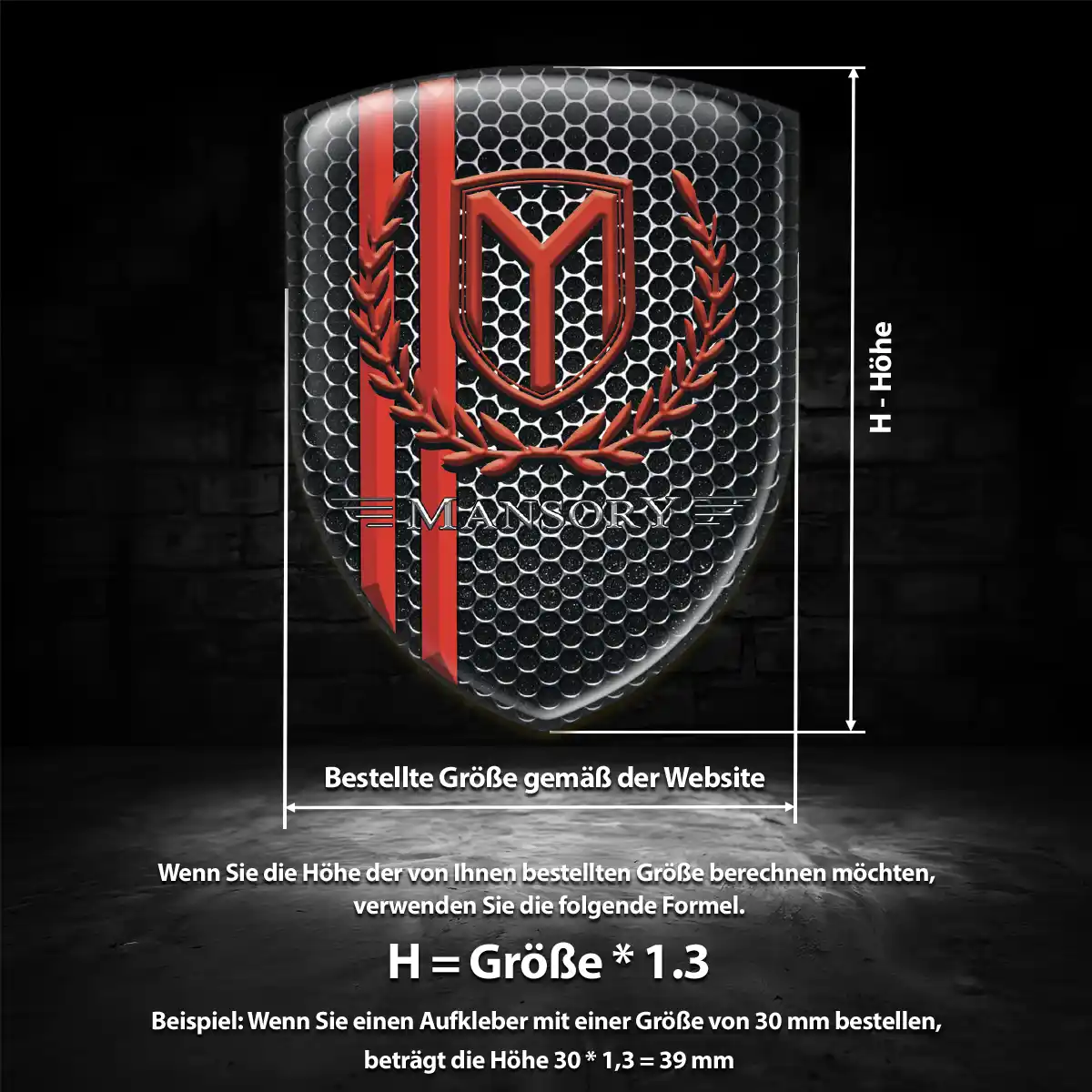 Mansory 3D Gel Aufkleber Hochwertiges Harz