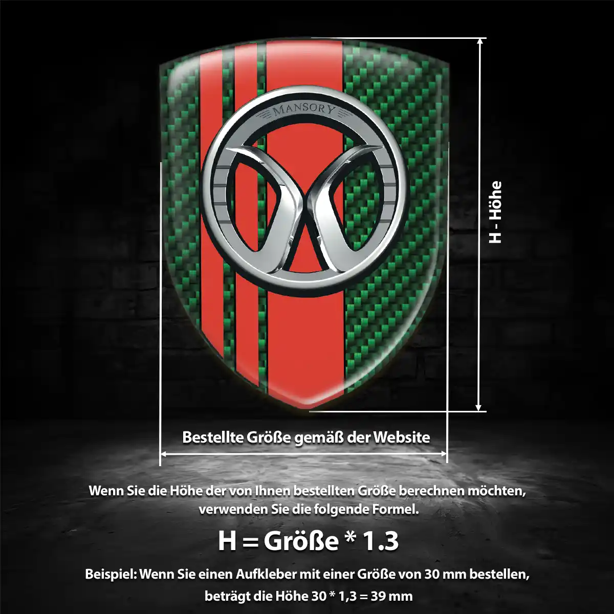 Mansory 3D Gel Aufkleber Silikon Auto Limitierte Auflage