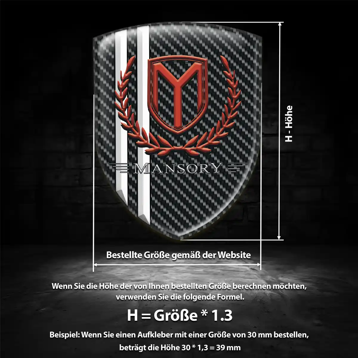 Mansory 3D Gel Aufkleber Silikon Auto Luxus-Edition