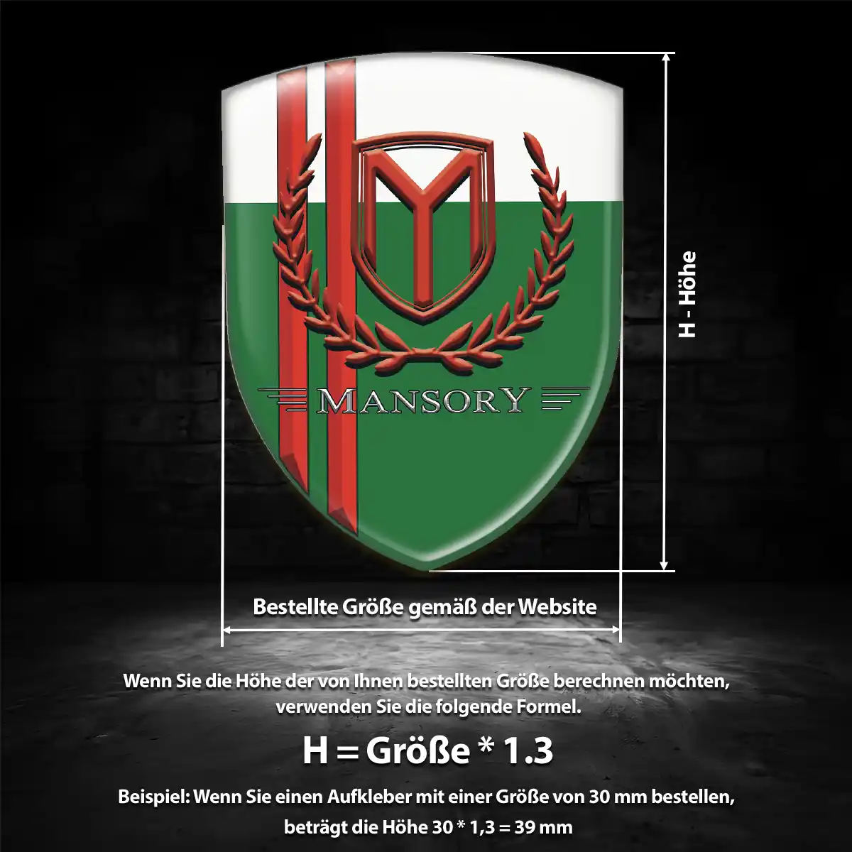 Mansory 3D Gel Aufkleber Silikon Edles Design