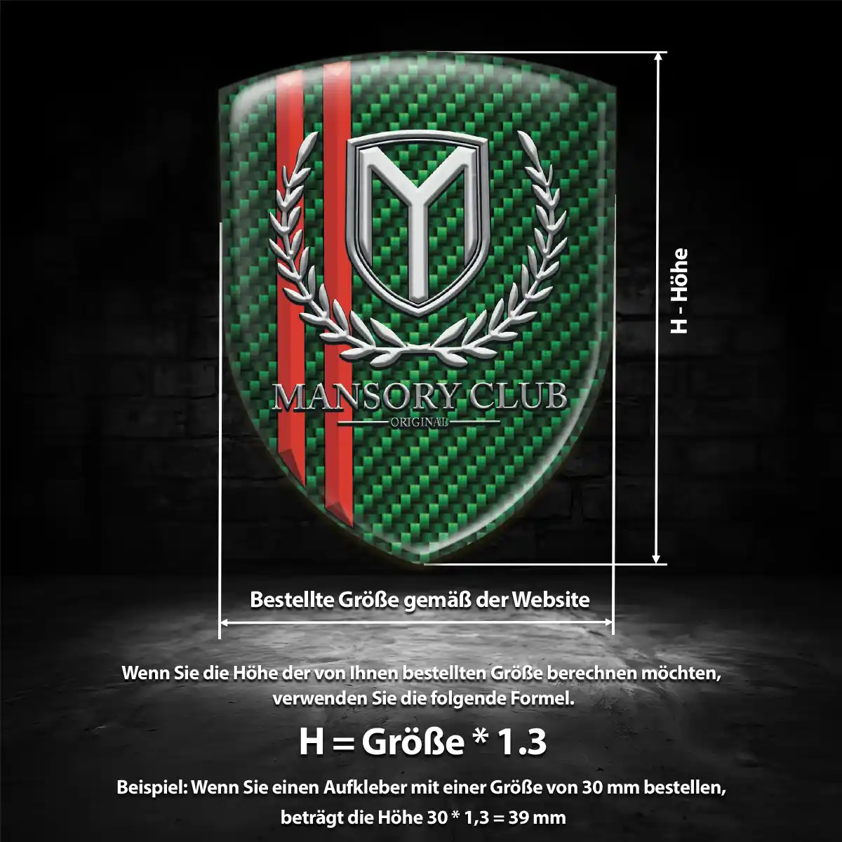 Mansory 3D Gel Aufkleber Silikon Elegantes Design