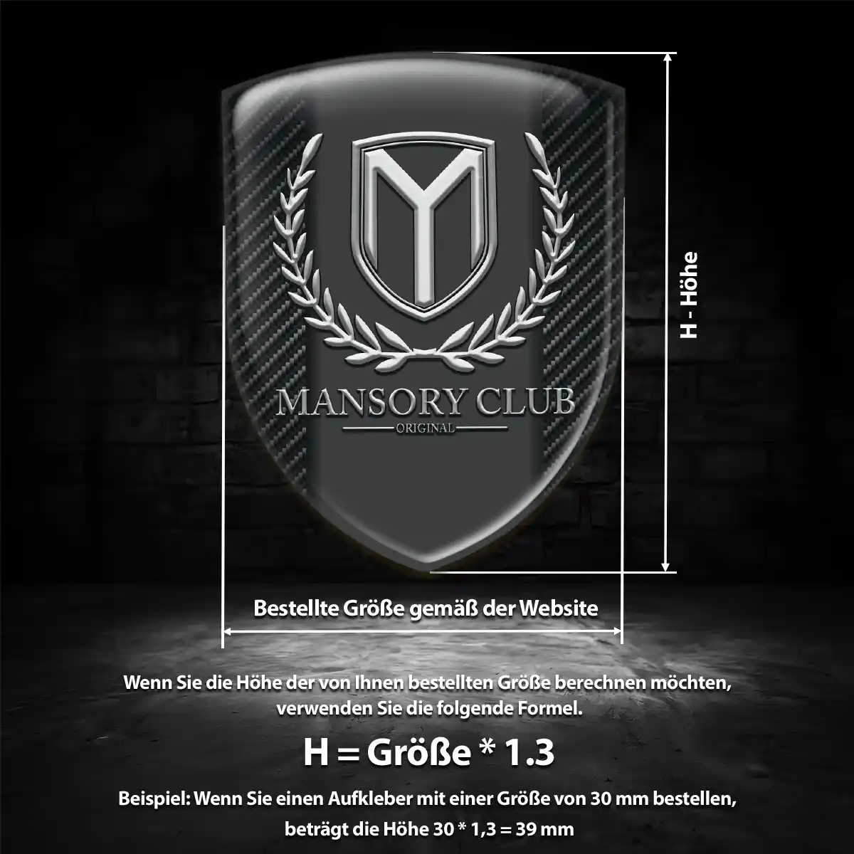 Mansory 3D Gel Aufkleber Silikon Hochwertiges Harz