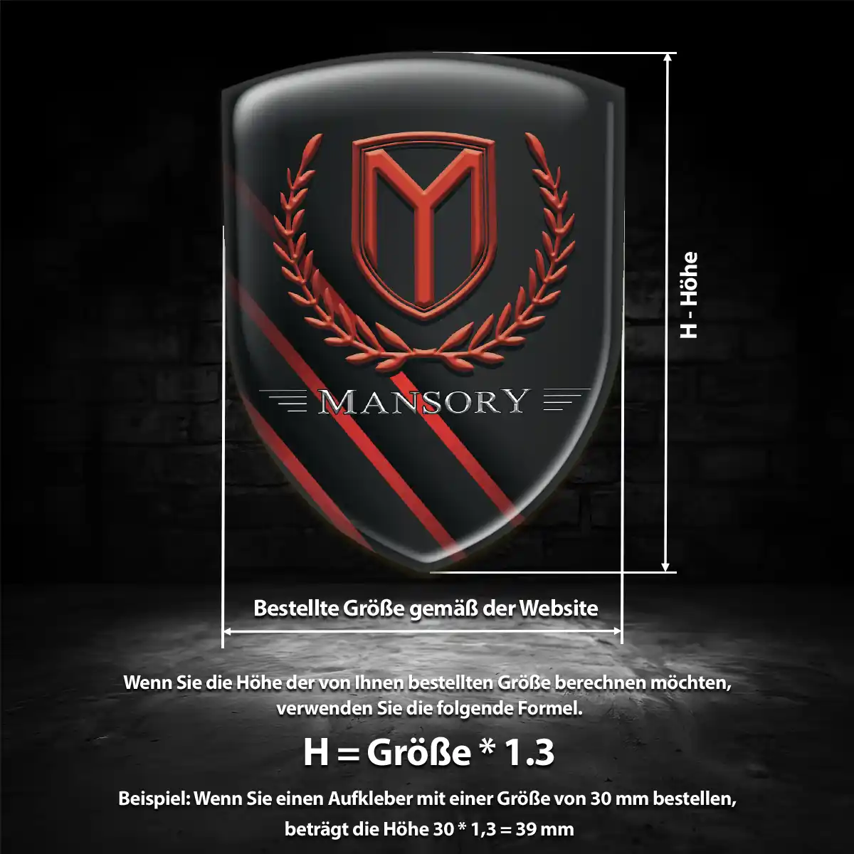 Mansory 3D Gel Aufkleber Silikon Markenedition