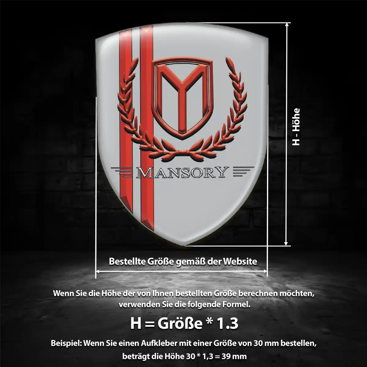 Mansory 3D Gel Aufkleber Tuningfahrzeug