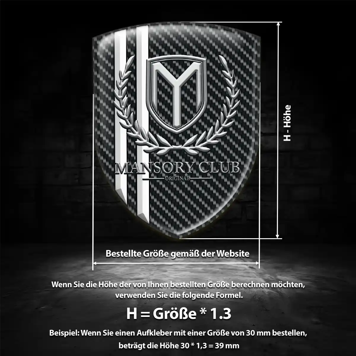 Mansory 3D Gel Aufkleber Wappen Auto Exterieurdesign
