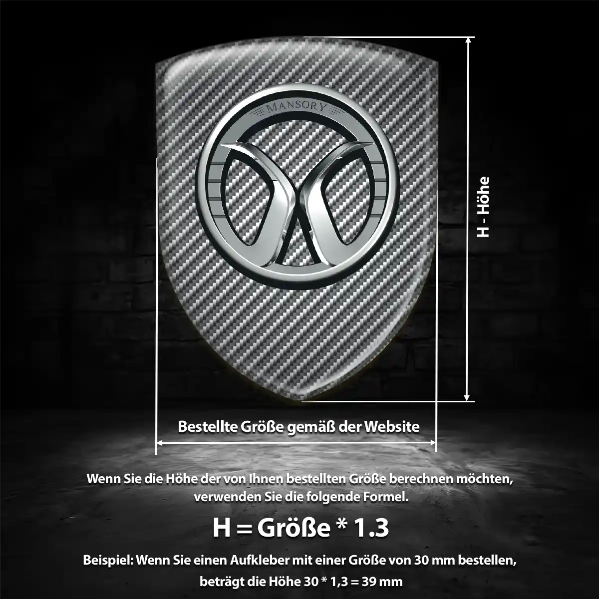 Mansory 3D Gel Aufkleber Wappen Auto Hochwertiges Harz