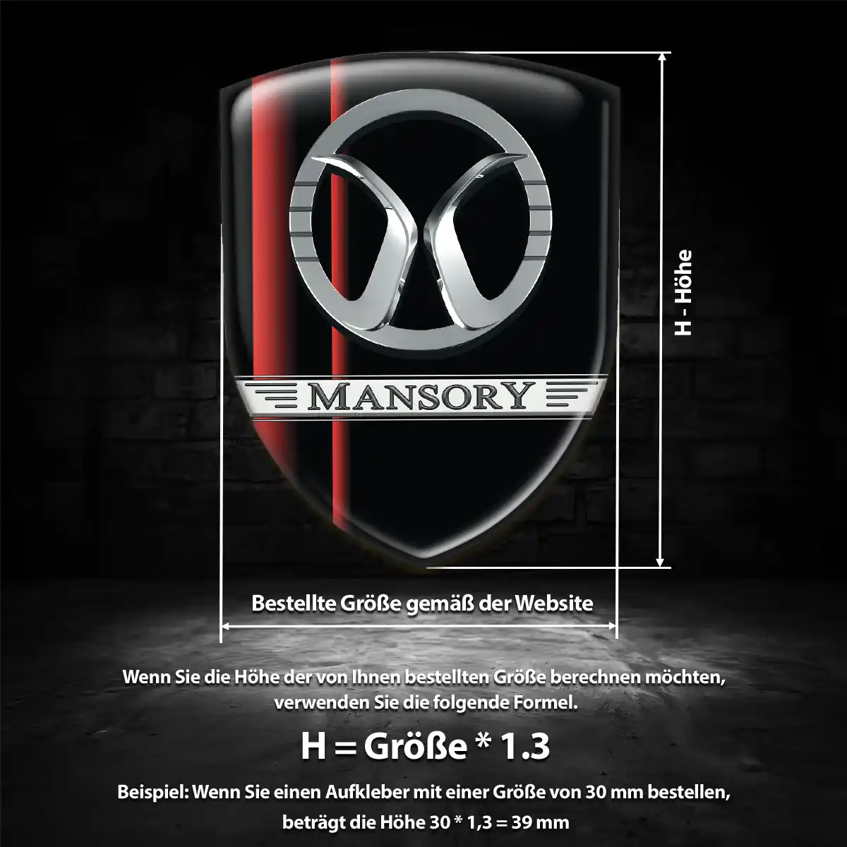 Mansory 3D Gel Aufkleber Wappen Auto Interieurdesign