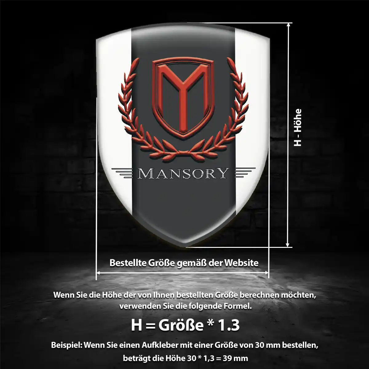 Mansory 3D Gel Aufkleber Wappen Auto Limitierte Auflage