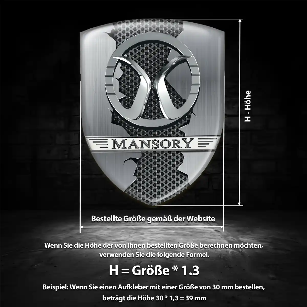 Mansory 3D Gel Aufkleber Wappen Auto Premiumqualität