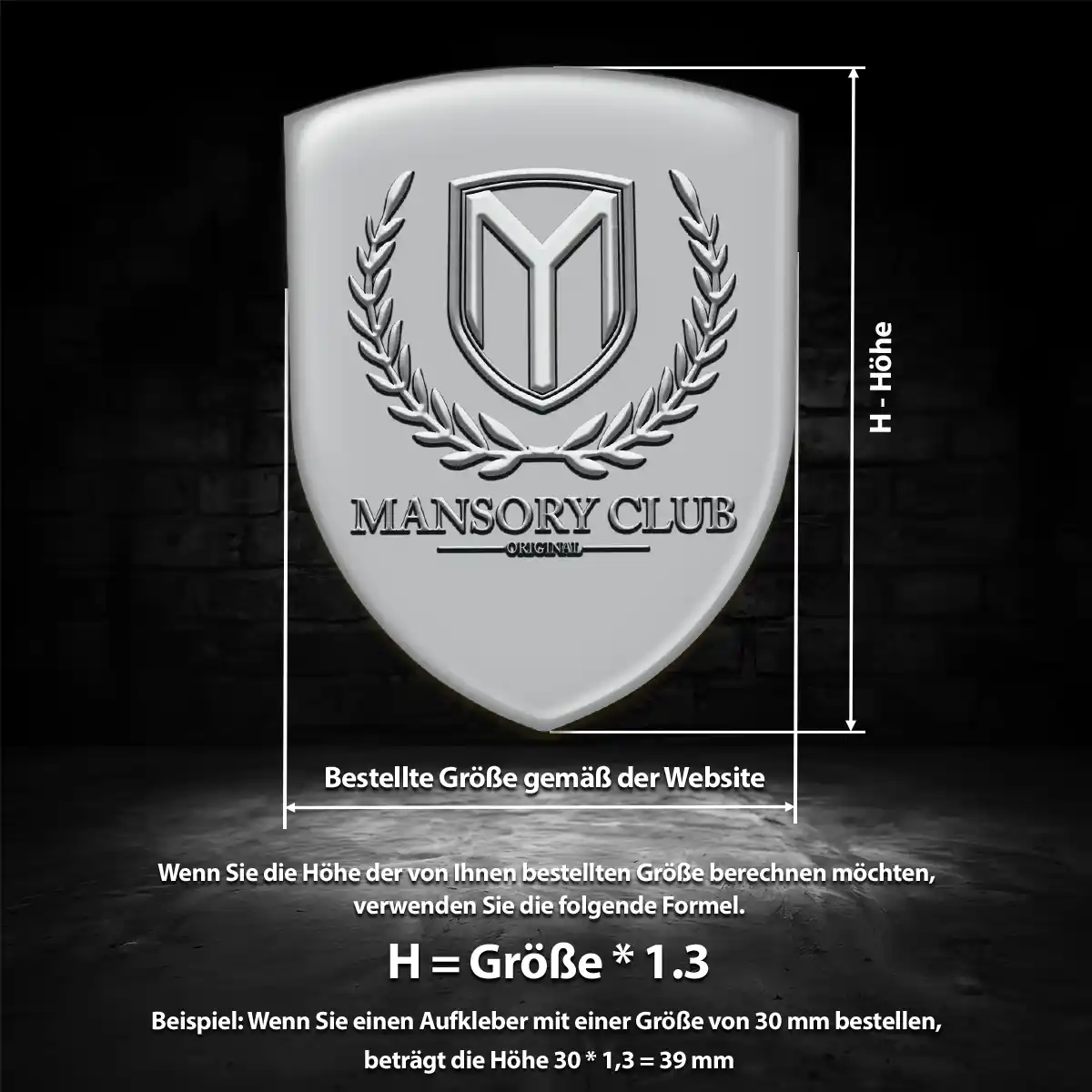 Mansory 3D Gel Aufkleber Wappen Auto Tuningfahrzeug