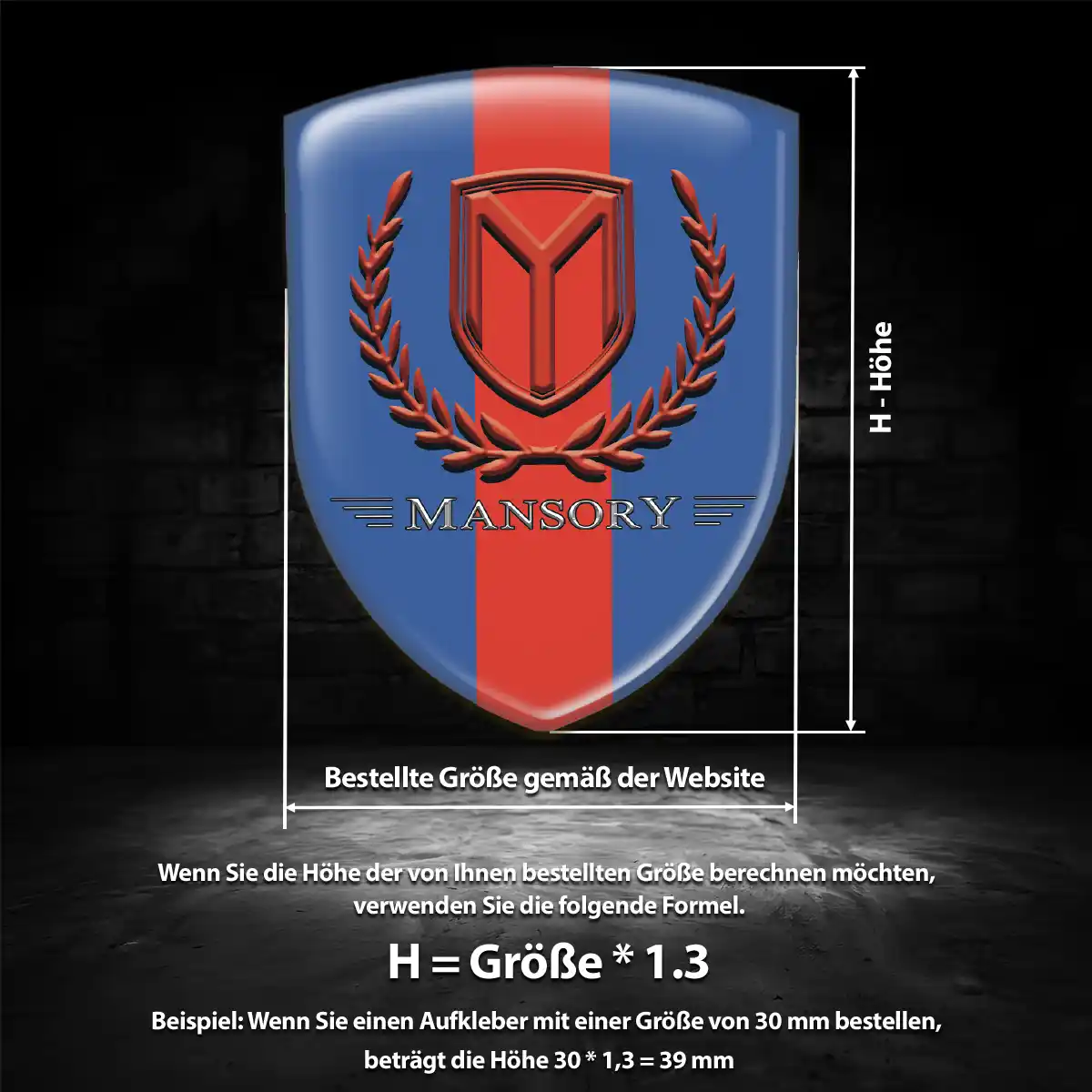 Mansory 3D Gel Aufkleber Wappen Edles Design