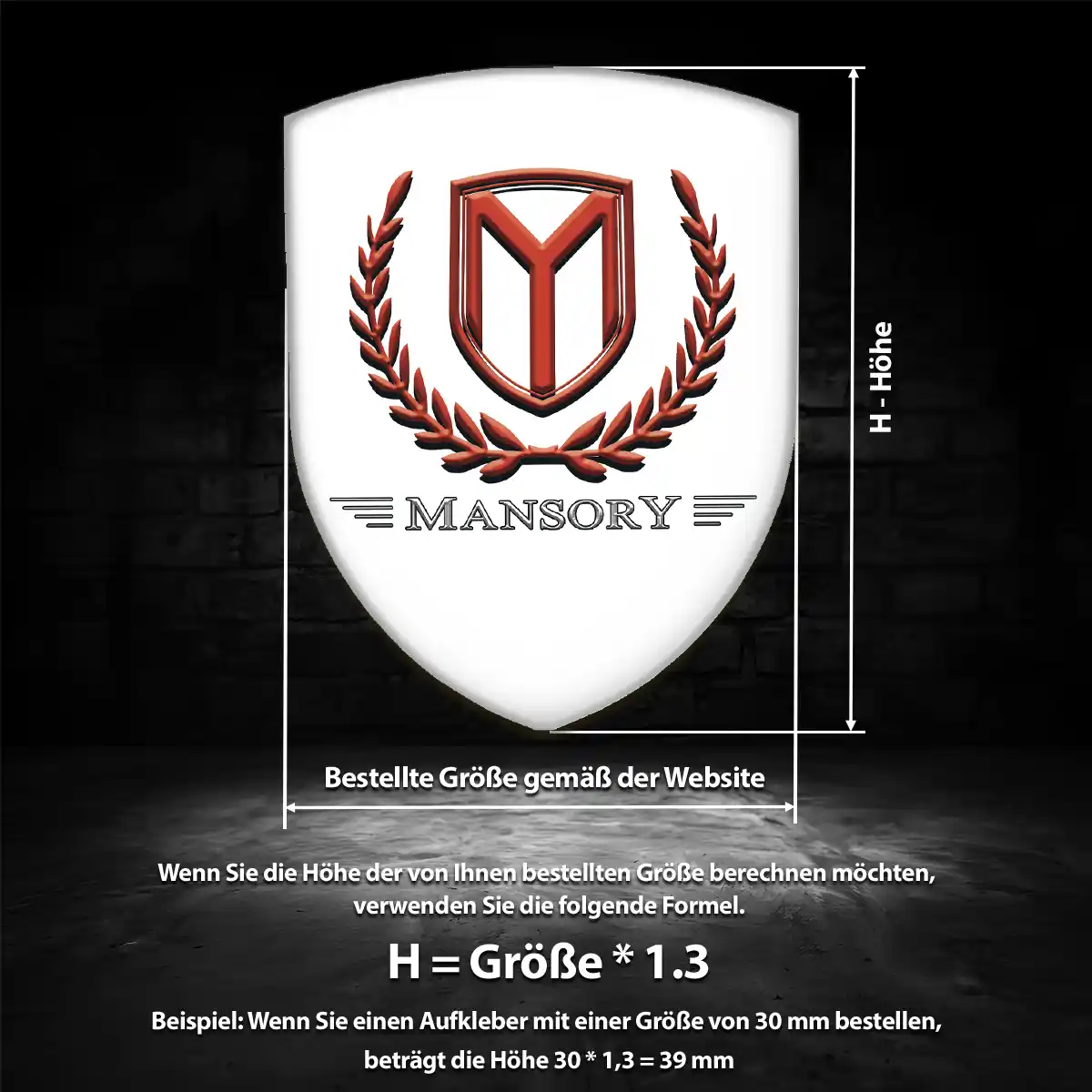 Mansory 3D Gel Aufkleber Wappen Elegantes Design
