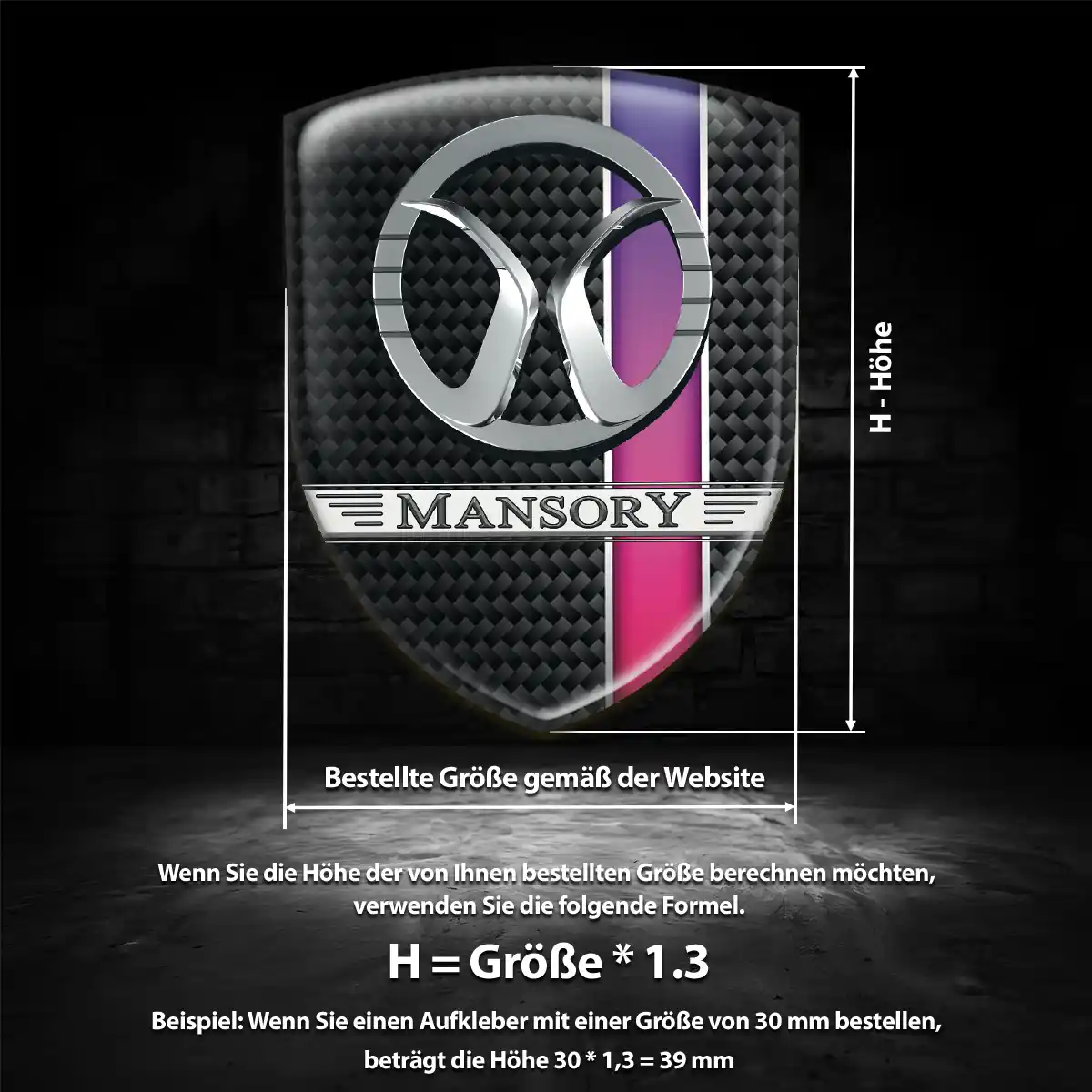 Mansory 3D Gel Aufkleber Wappen Exterieurdesign