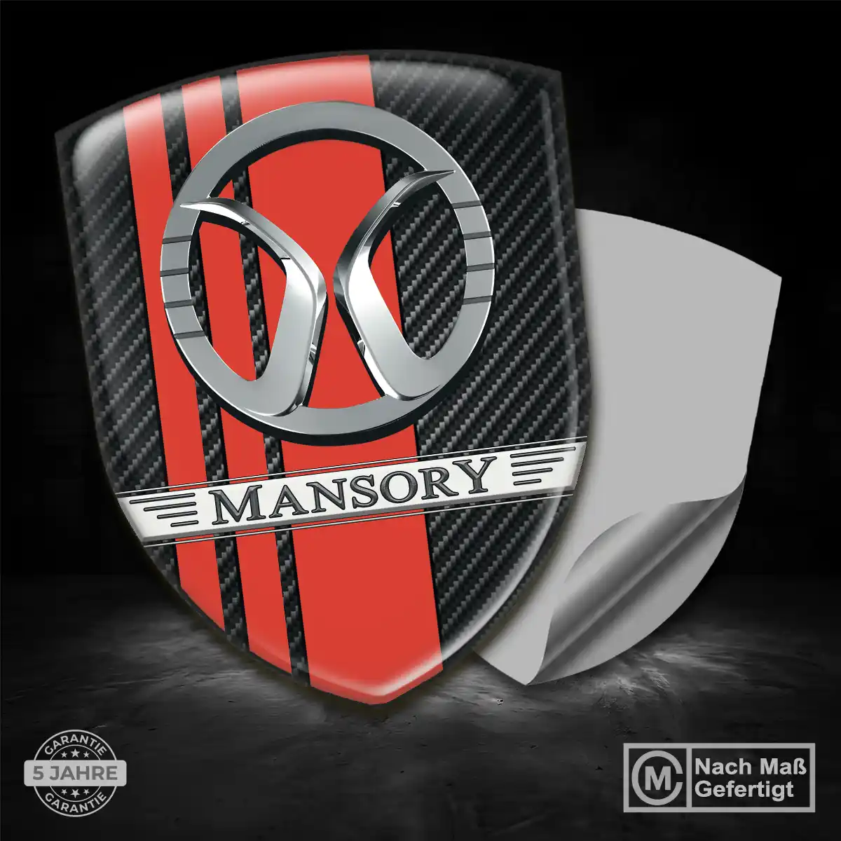 Mansory 3D Gel Aufkleber Wappen Interieurdesign