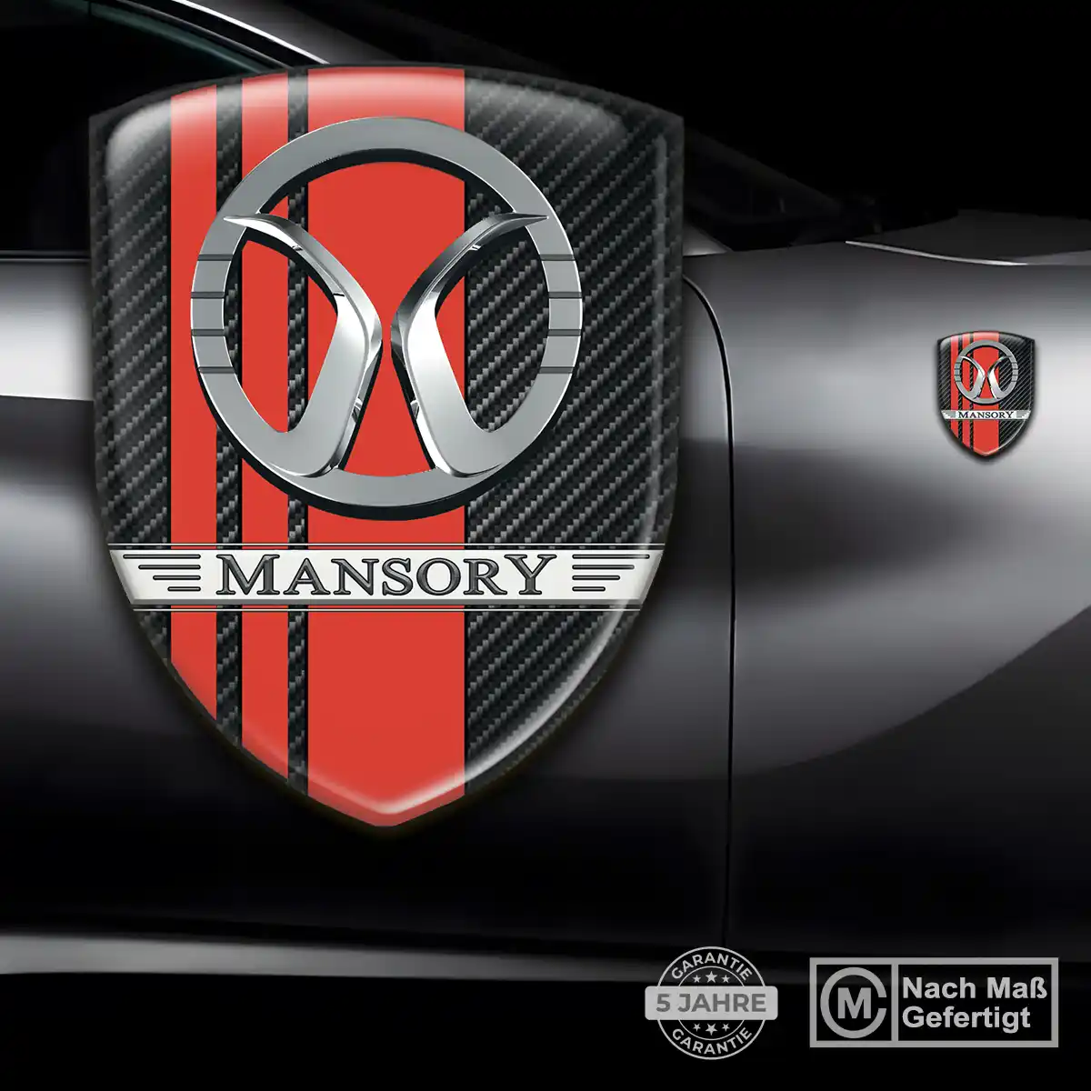 Mansory 3D Gel Aufkleber Wappen Interieurdesign