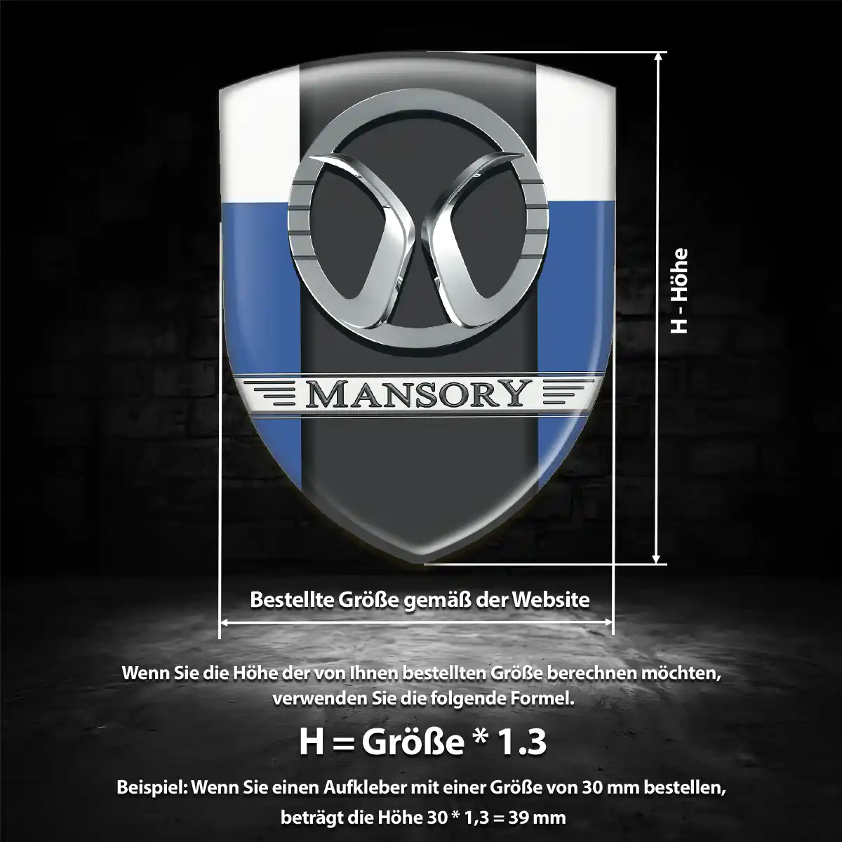 Mansory 3D Gel Aufkleber Wappen Limitierte Auflage