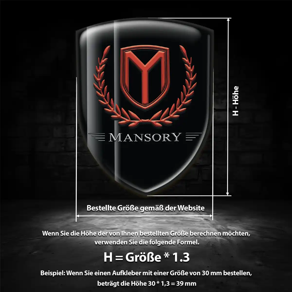 Mansory 3D Gel Aufkleber Wappen Luxus-Edition