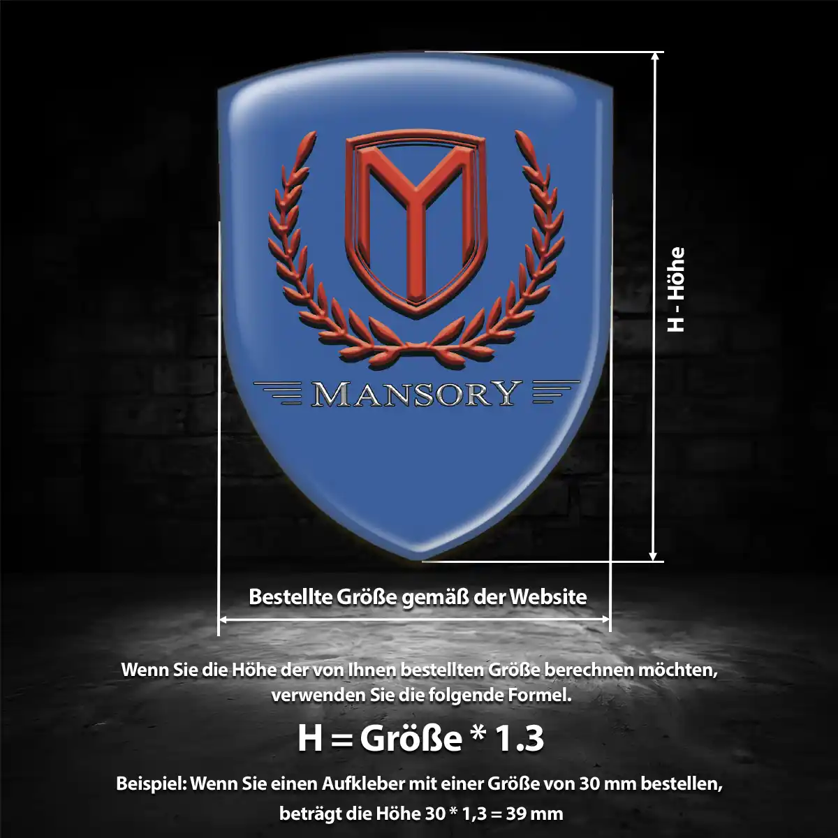 Mansory 3D Gel Aufkleber Wappen Markenedition