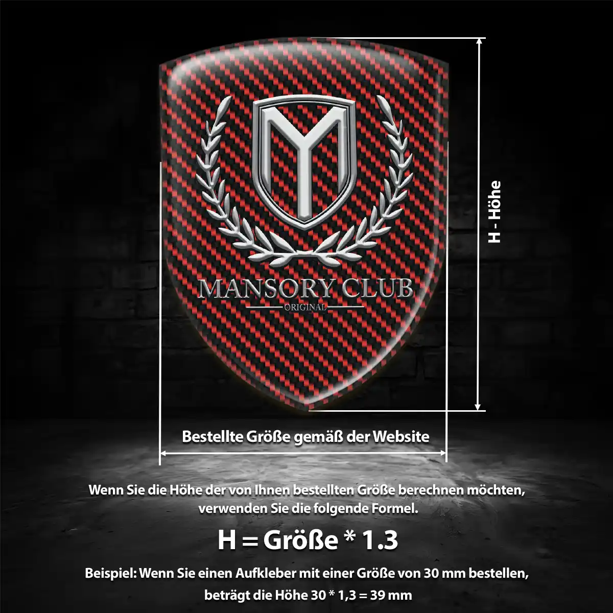 Mansory 3D Gel Aufkleber Wappen Premium-Edition